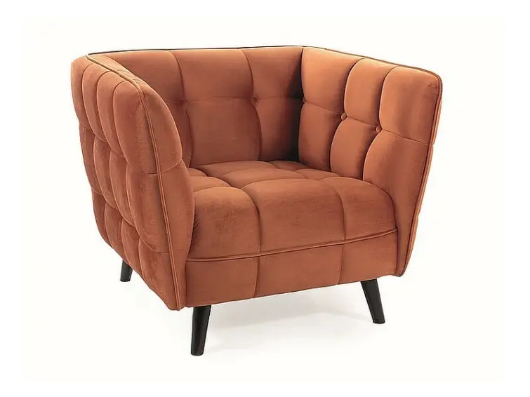 Kreslo CASTELLO 1 velvet škoricové/wenge