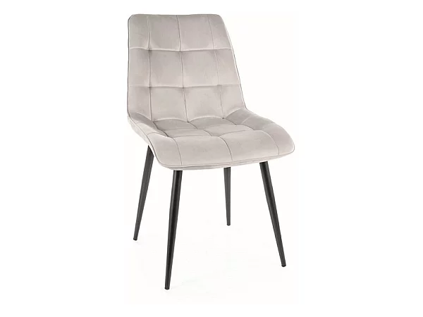 Jedálenská stolička CHIC velvet svetlo sivá/čierne