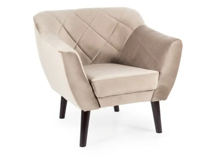 Čalúnené kreslo KARO 1 velvet béžové/wenge