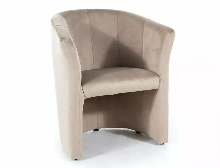 Kreslo TM-1 velvet tmavo béžové