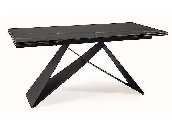 Rozkladací jedálenský stôl Westin CERAMIC 160-240x90 čierna SAHARA NOIR/čierna mat