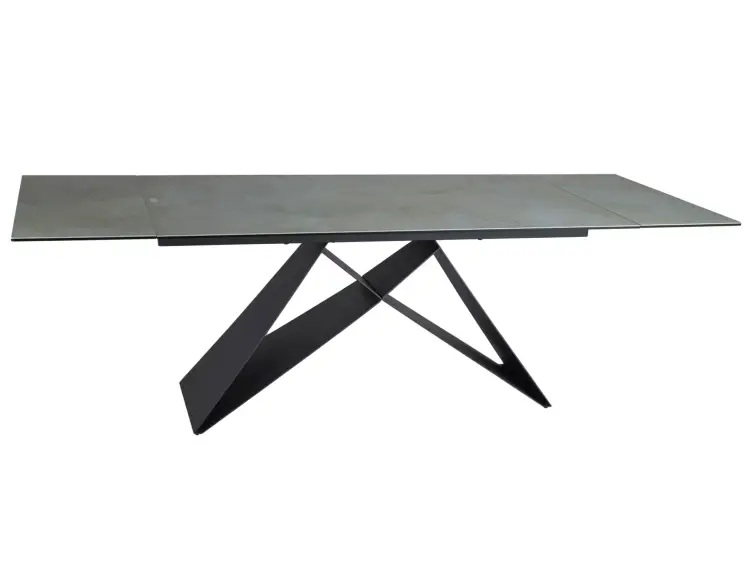 Rozkladací jedálenský stôl Westin CERAMIC 160-240x90 TURKUS OSSIDO VERDE/čierna mat