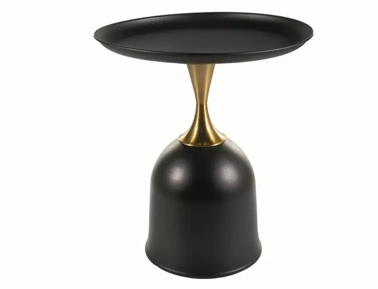 Konferenčný stolík LIBRA Ø51 čierna/zlatá