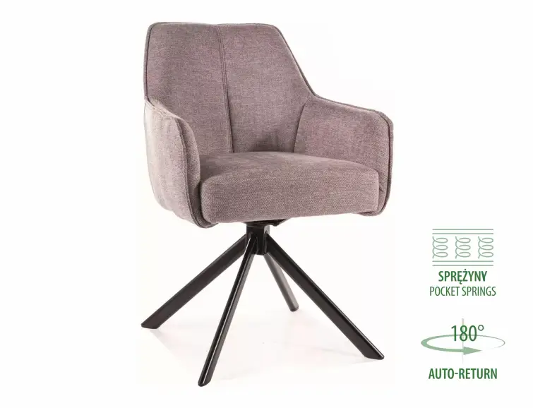 Kreslo NOTTI brego sivá otočné 180°