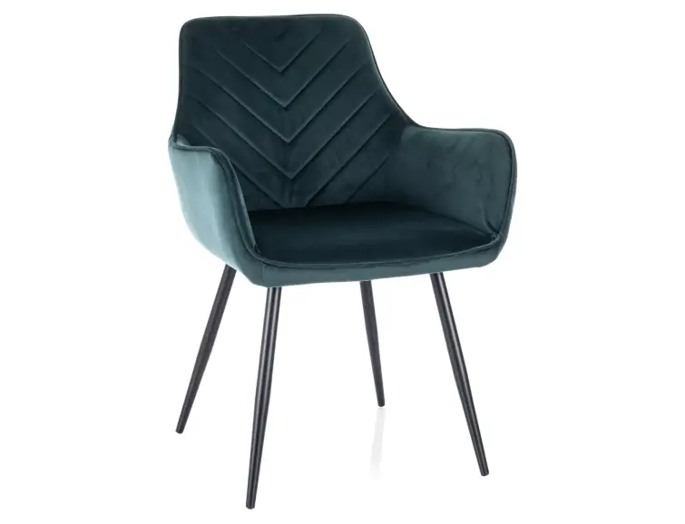 Jedálenská stolička/kreslo FIG VELVET zelené
