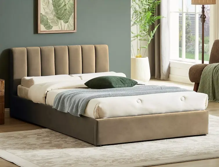 Čalúnená posteľ MONTREAL 120x200 béžová so zdvíhacím roštom