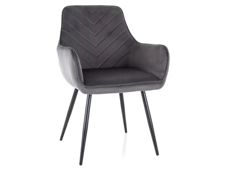 Jedálenská stolička/kreslo FIG VELVET sivé