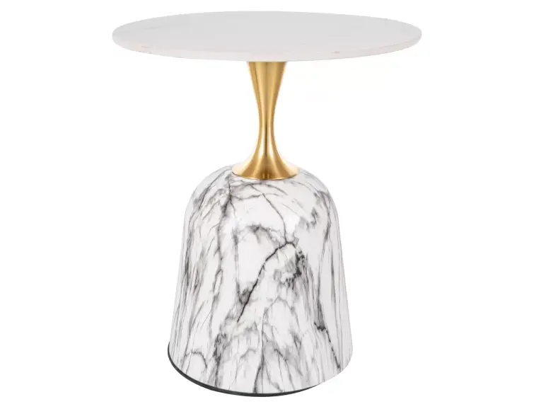 Konferenčný stolík FAMA Ø50 biely/mramor