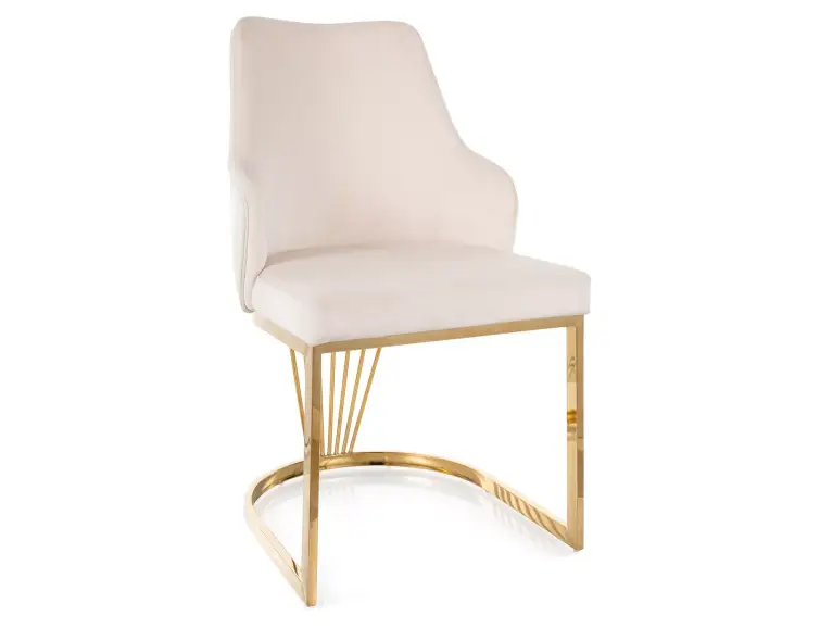 Jedálenské kreslo ALURE svetlo béžové/zlaté