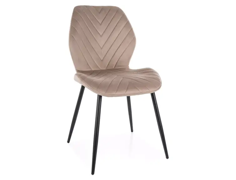 MIKE VELVET STOLIČKA ČIERNY RÁM / TMAVO BÉŽOVÁ BLUVEL 40