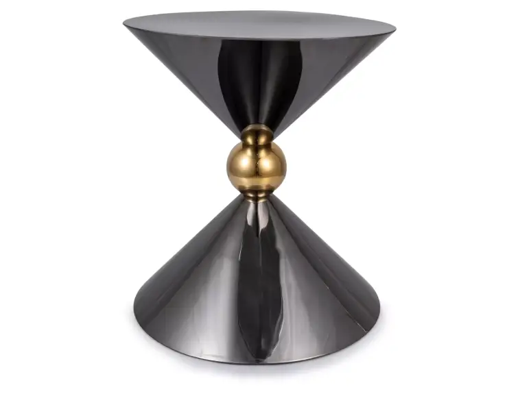 Konferenčný stolík MIRA Ø50 čierna/zlatá