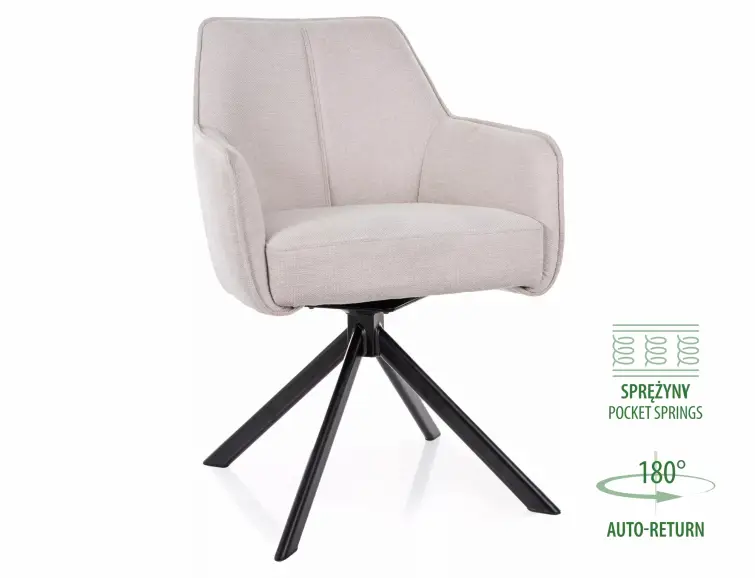 Kreslo NOTTI brego svetlo béžová otočné 180°