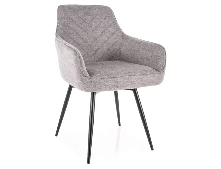 Jedálenská stolička/kreslo SERVIO VELVET sivé otočné 180°