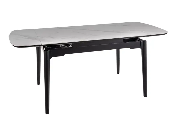 Rozkladací keramický stôl SENTO biela/čierna 120(140-180)x80