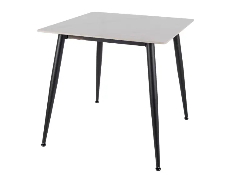 Keramický jedálenský stôl RION 80x80 cm biely lesk/čierny mat