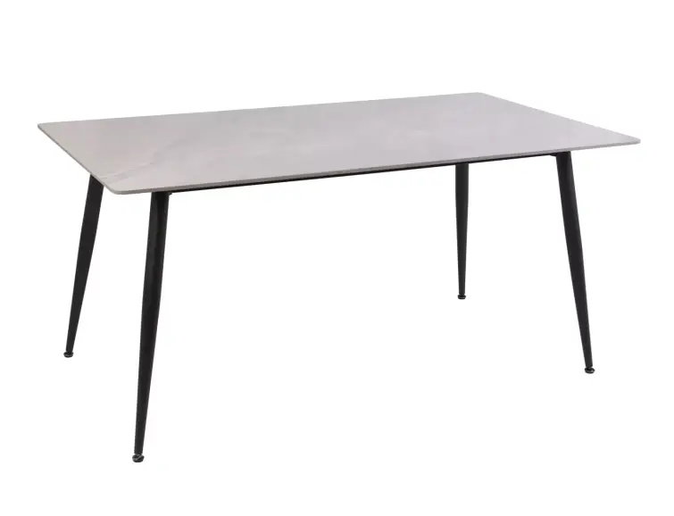 Keramický jedálenský stôl RION 130x70 cm šedý lesk/čierny mat