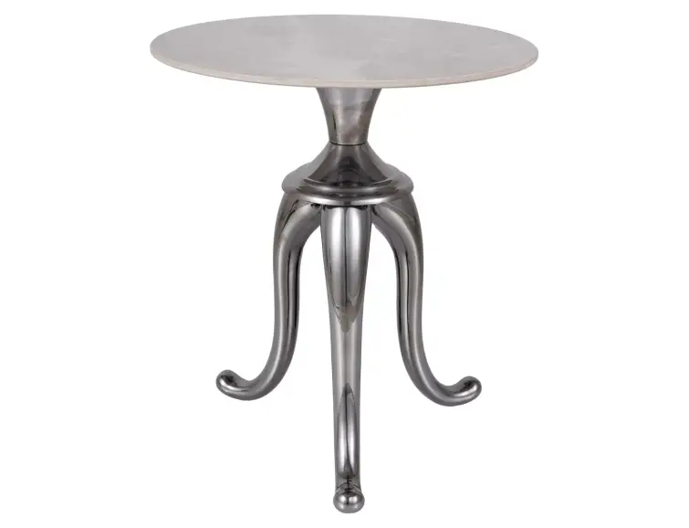 Konferenčný stolík SNAKE Ø48 mramor/strieborná