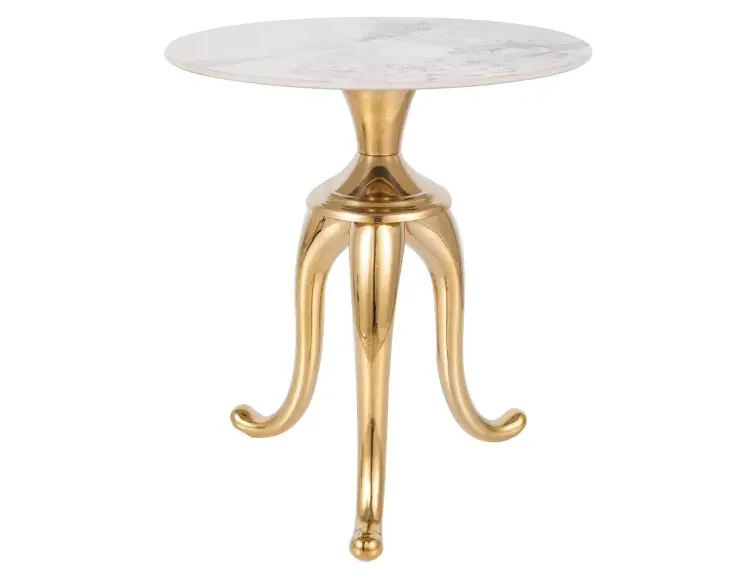 Konferenčný stolík SNAKE Ø48 mramor/zlatá