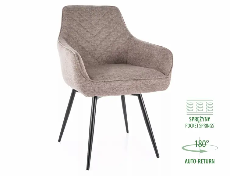 Jedálenská stolička/kreslo SERVIO BREGO tmavo béžové otočné 180°