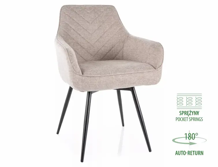 Jedálenská stolička/kreslo SERVIO BREGO svetlo béžové otočné 180°