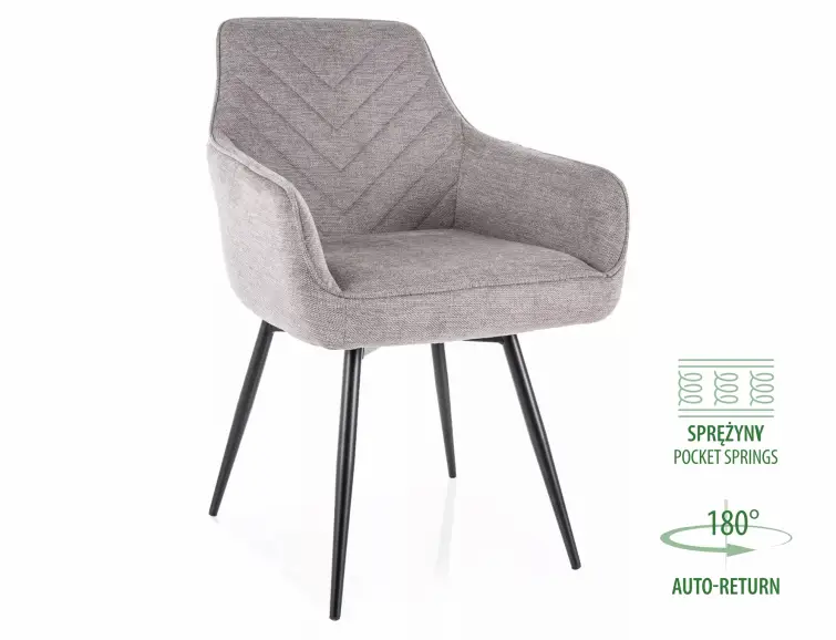 Jedálenská stolička/kreslo SERVIO BREGO šedé otočné 180°