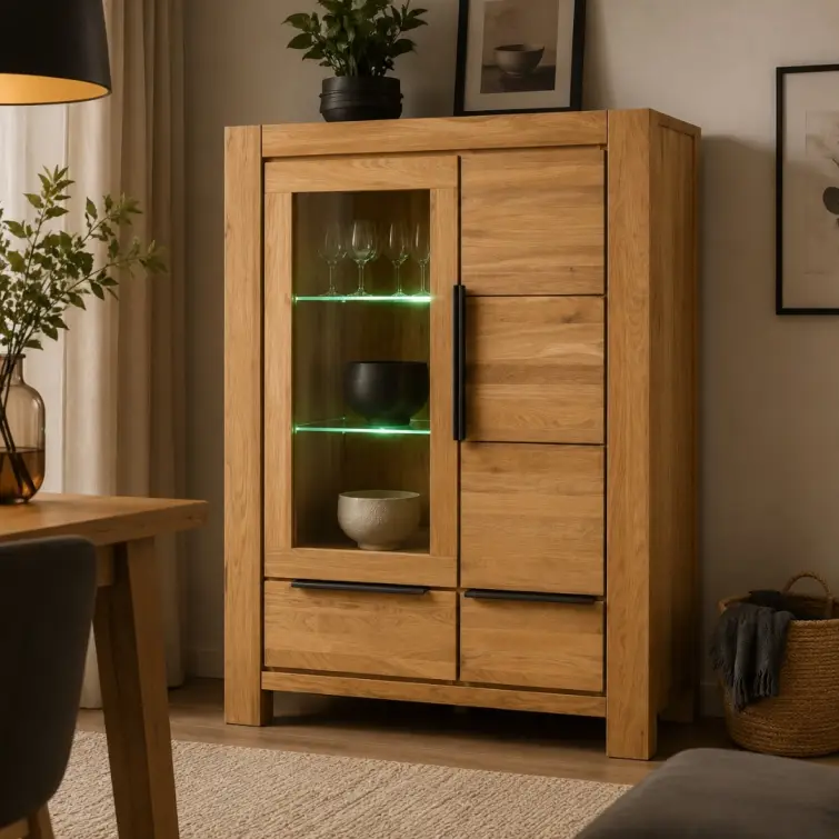 VITRINA IV- Kopenhagen Dub, 109 cm, výška 140 cm