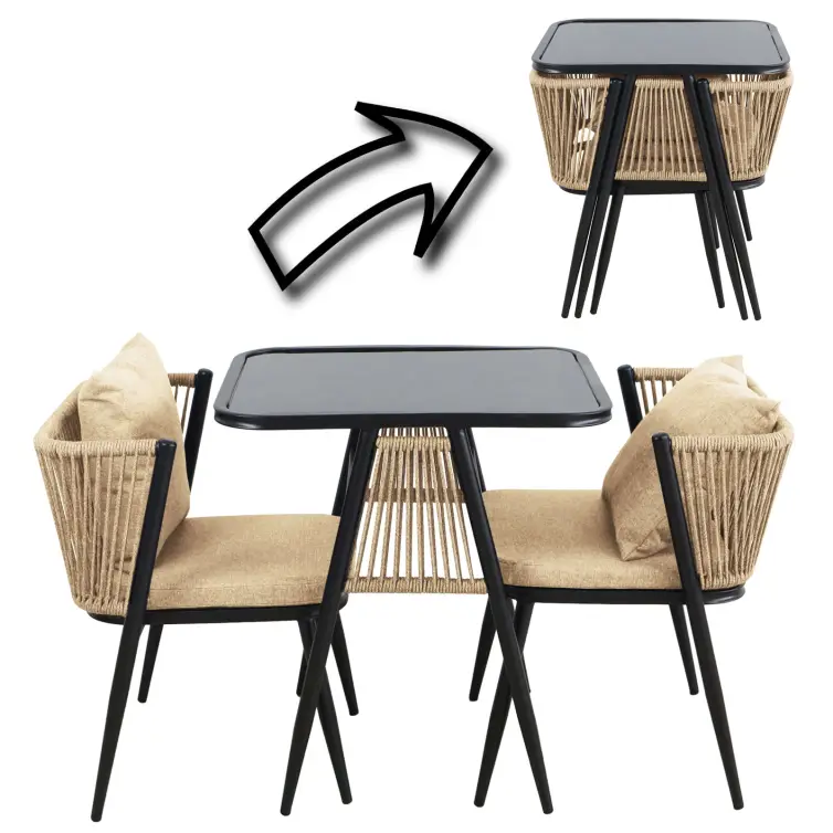 Záhradný set Korfu béžová 2+1