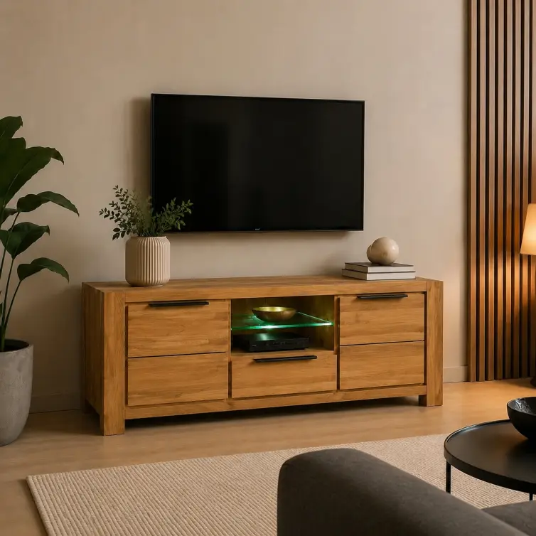 Dubový televízny stolík Kopenhagen IV - šírka 193 cm