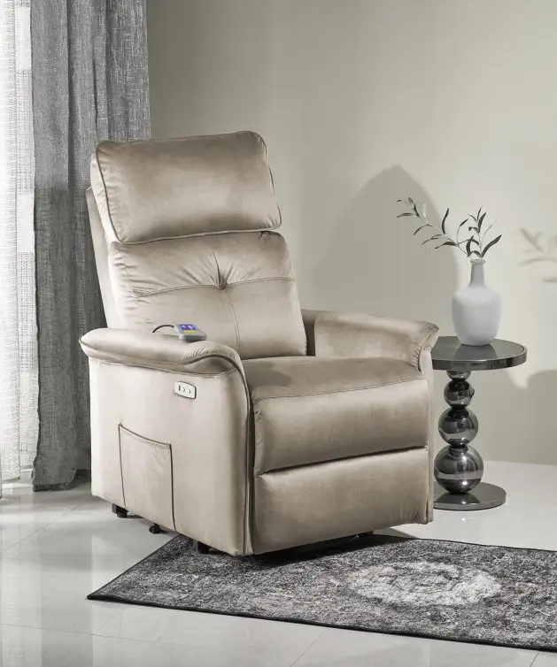 Relaxačné kreslo SEMIR 2 béžové s masážnou funkciou