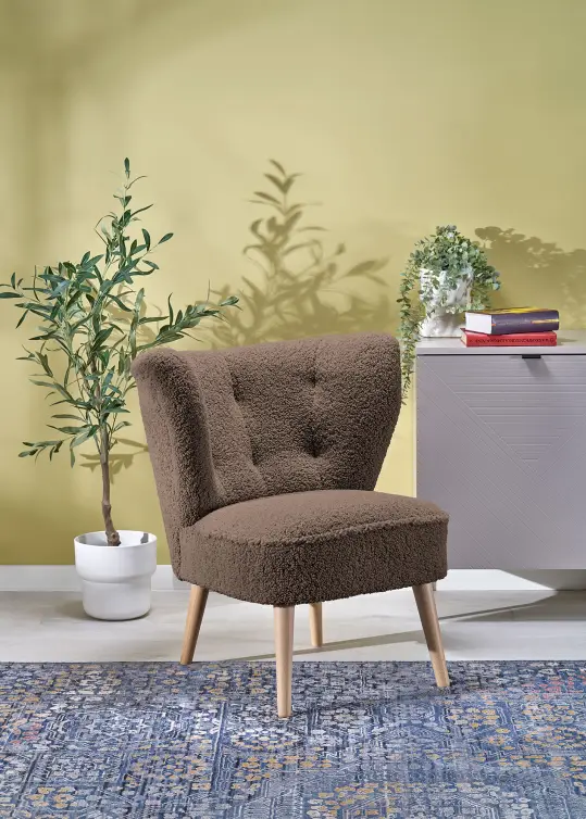 Čalúnené kreslo MOCCA tmavo hnedá