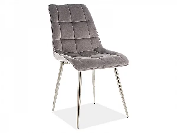 Jedálenská stolička CHIC velvet sivá/chrom