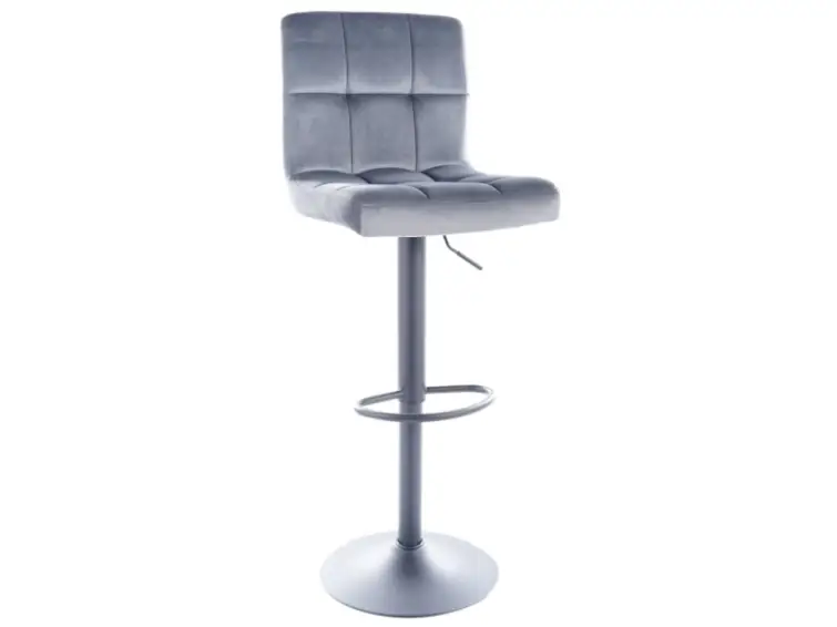 Barová stolička C105 velvet sivá/čierna