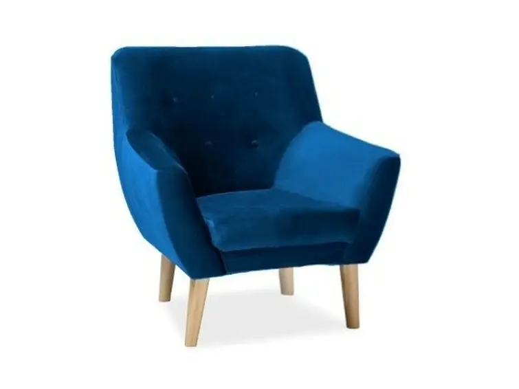 Kreslo NORDIC 1 velvet modré