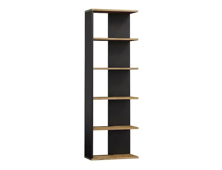 Policový regál CORNER dub wotan/čierny